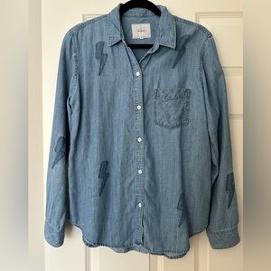 Rails chambray shirt with lightening bolt detail